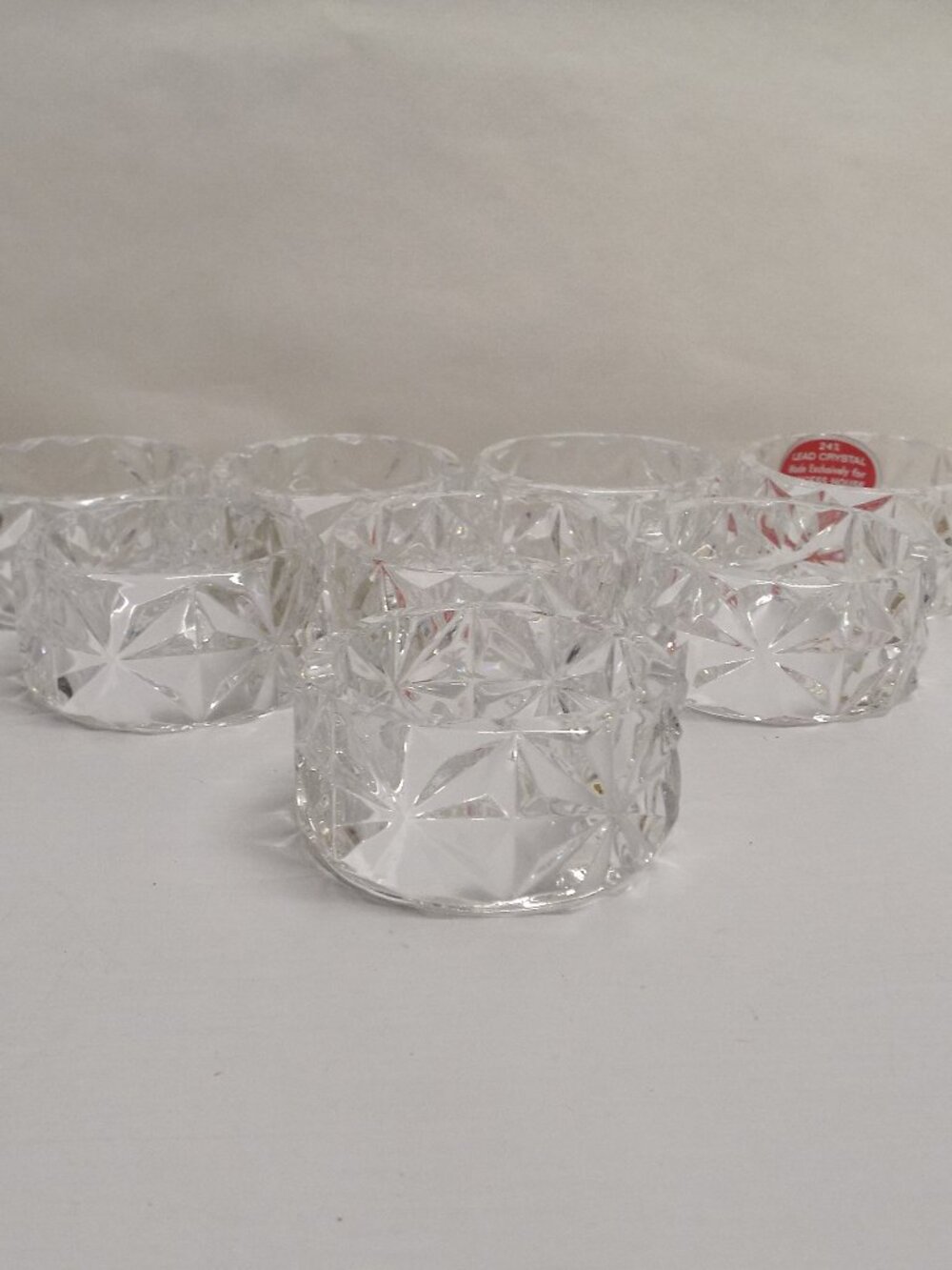 VINTAGE Princess House Lead Crystal Napkin Rings - Set of 8, NO Chips or Cracks